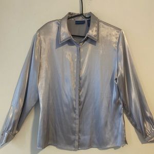 Vintage Satin shoulder pads silver size Large